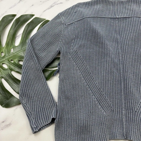 Sundance Open Front Cardigan Sweater Size S Light Blue Fringe Trim Chunky - Picture 11 of 12